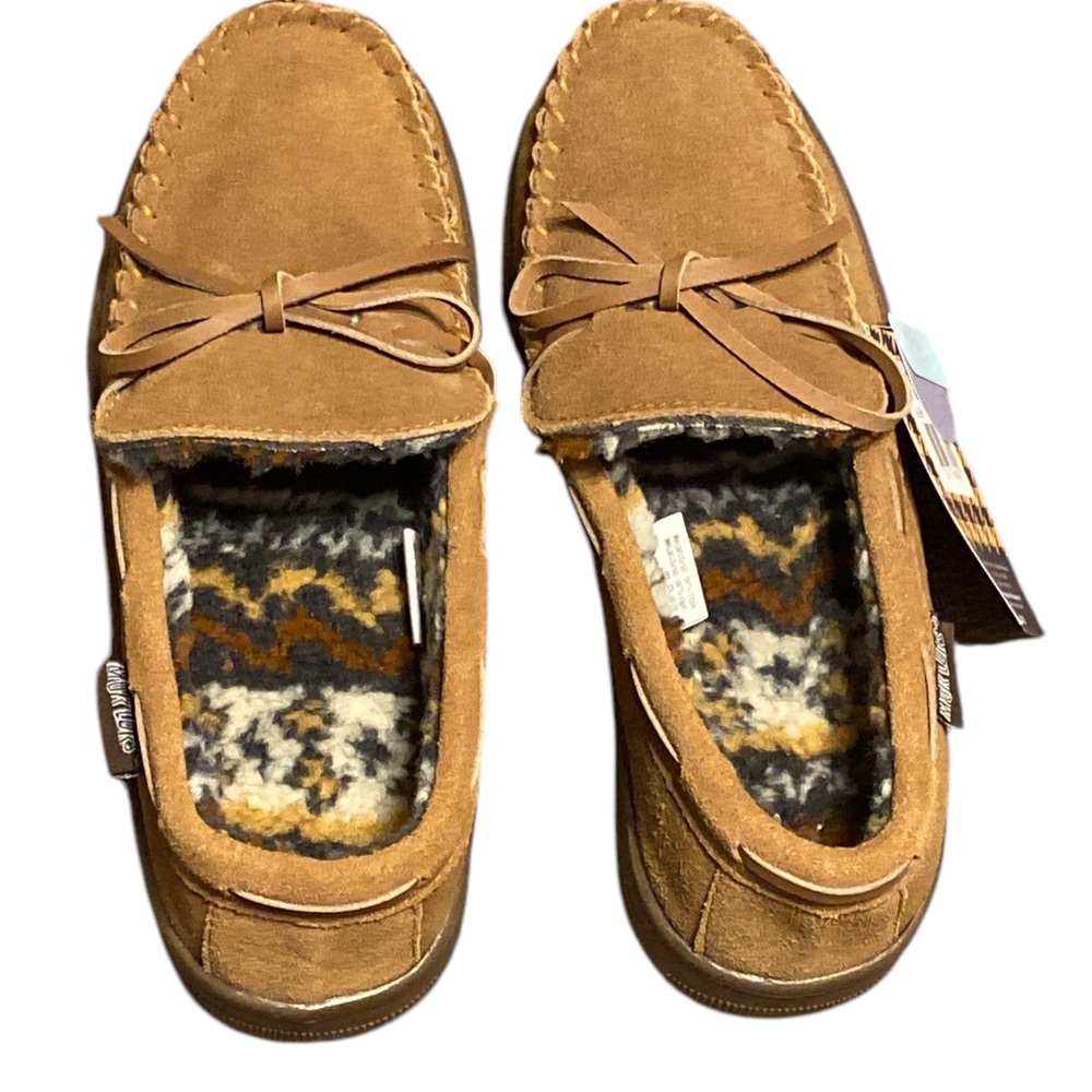 Muk Luks Brown Suede Men's Slippers house shoes cozy warm